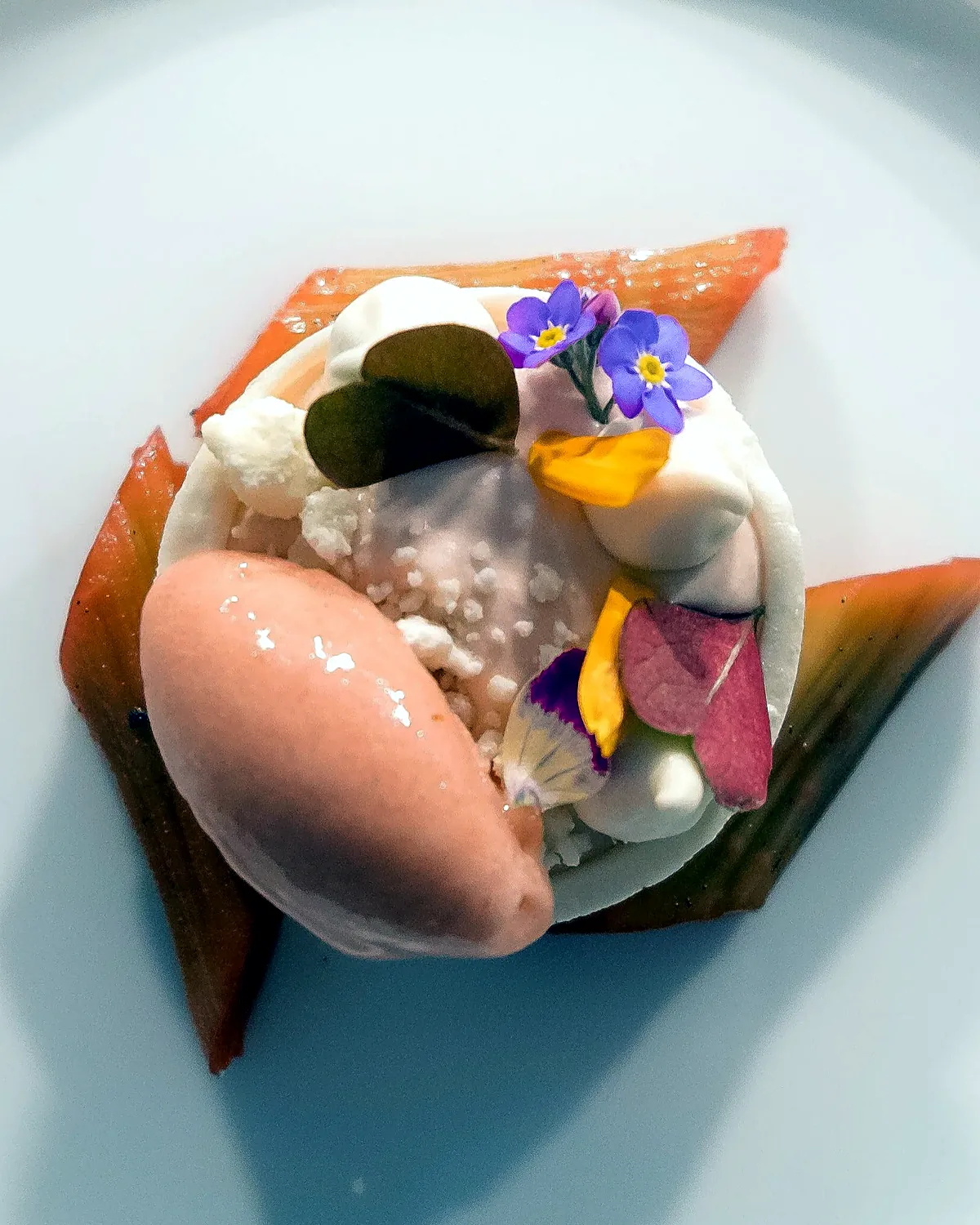 Dessert dressed in petals